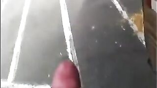 A man can jerk his big cock right on the street and bring himself to orgasm