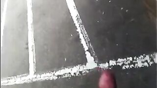 A man can jerk his big cock right on the street and bring himself to orgasm
