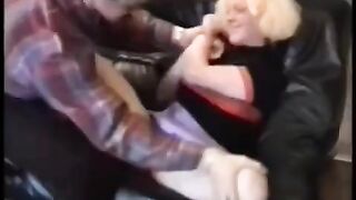 Babe fucked hard by a young man on his couch