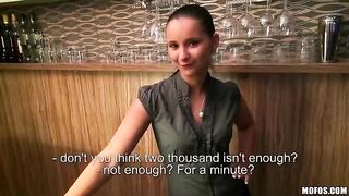 Beautiful bartender agreed to fuck, a steamy POV encounter