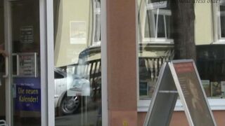A girl walked the streets without panties, and she was fucked