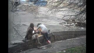 The guy shoots sex with strangers on the street