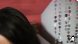 A man fucks his beloved brunette in the stockings and pantyhose