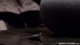 Bought sex-toy and tied the girl to bed to fuck