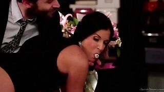A man licks the hairy pussy of his secretary straight in the office