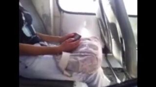 A man got his cock out and started jerking in front of a girl
