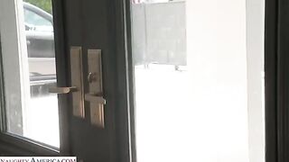 Skinny brunette takes it deep in her juicy ass hole