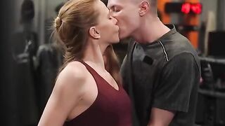 In the middle of anal training with a redhead