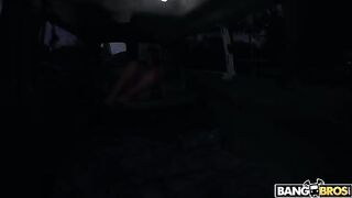 The big-breasted brunette porn star Piceper was found in the car
