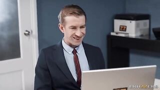 A sexy secretary gets fucked hard by her boss in pantyhose and heels