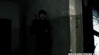 A man's cock exploded from the intensity of the scene