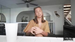 Girl with braids fucks in the car after college, it was a favor