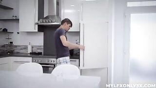 A hot girl gets horny with her maid in black stockings, they both love to fuck