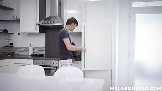 A hot girl gets horny with her maid in black stockings, they both love to fuck