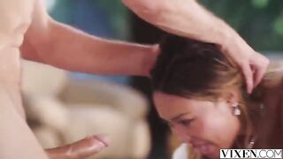Asian beauty got a huge cock and won the game