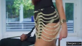 Security checks the girl for big cock in her pussy