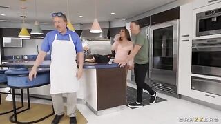 A new neighbor gets oily anal sex right on the street