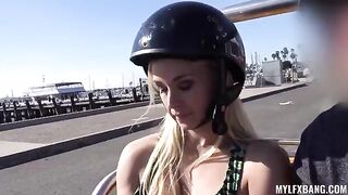 A sexy blondie girl has no restrictions and is going wild
