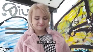 Blonde student got fucked in the basement for cash