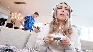 A hot nerd with glasses gets fucked by her boyfriend in a steamy session