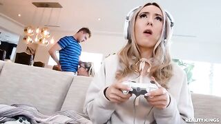 A hot nerd with glasses gets fucked by her boyfriend in a steamy session