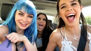 The girl is having fun with her girlfriend and another friend