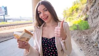 A shy girl agreed to have sex with me outdoors for money