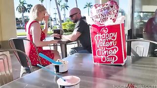 A girl gave herself to her friend in honor of Valentine's Day