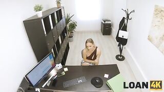 An interview video recording of a bold boss with his secretary on the table
