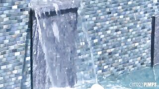 The seductive client has sex with a pool boy right in the pool