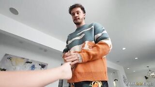 The agent checks the guy’s cock while he plays with two dolls