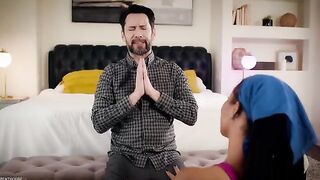 Pervert stepdad fucked Kira Noir after yoga class, she’s dripping wet