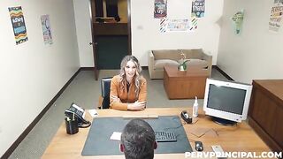 The druggie has sex right on the table in the office