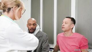 Two girls get fucked by a hot doctor in a threesome