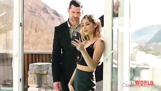 A housewife Veronica Leal gets fucked by the pool guy in a steamy DP session
