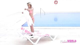 Romantic sex holiday with a beautiful girl on the nature