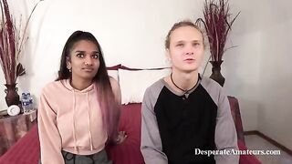 Desperate amateurs in casting, trying their luck with hardcore sex