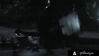 A sexy huntress gets banged by busty MILFs in a thrilling scene