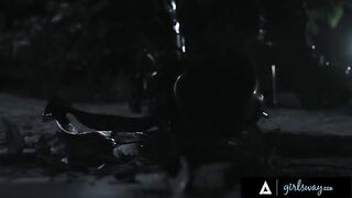 A sexy huntress gets banged by busty MILFs in a thrilling scene