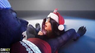 A beauty is fucking with a werewolf this Christmas