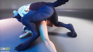 A beauty is fucking with a werewolf this Christmas