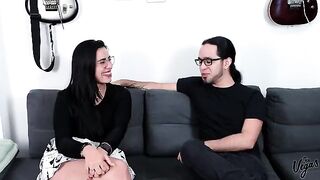 Kylei shoots her first porn with William Vega and Selena Vega in Vegas’ house
