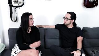 Kylei shoots her first porn with William Vega and Selena Vega in Vegas’ house