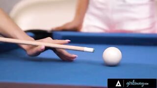 Busty MILF Lexi Luna teaches Nia Nacci to play pool