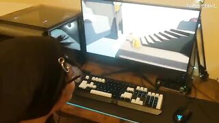 The guy challenged his girlfriend to a video game, and the loser had to do a blowjob