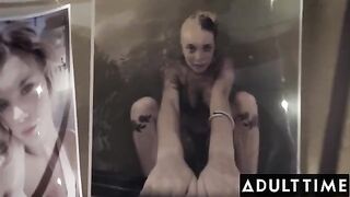 Gabbie Carter’s big tits bounce as she rides her husband’s cock while his wife films