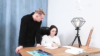 The guy is having fun with a pretty girl, but he cannot concentrate on his studies