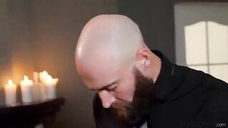 The dick is sucked gently, as if it were a lollipop