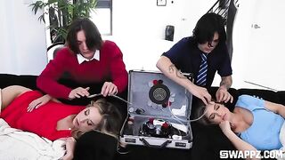 Group sex is a great way to get laid, especially on the couch