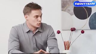 Hot pussy secretary fucks with her boss and his friends in an orgy